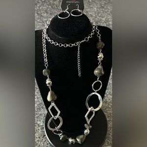 Paparazzi Silver and Black Geometric Necklace